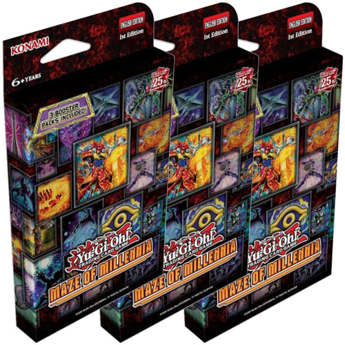 Bundle - 3x Yu-Gi-Oh! TCG: Maze of Millennia 3-Pack Tuckbox (9 бустъра)