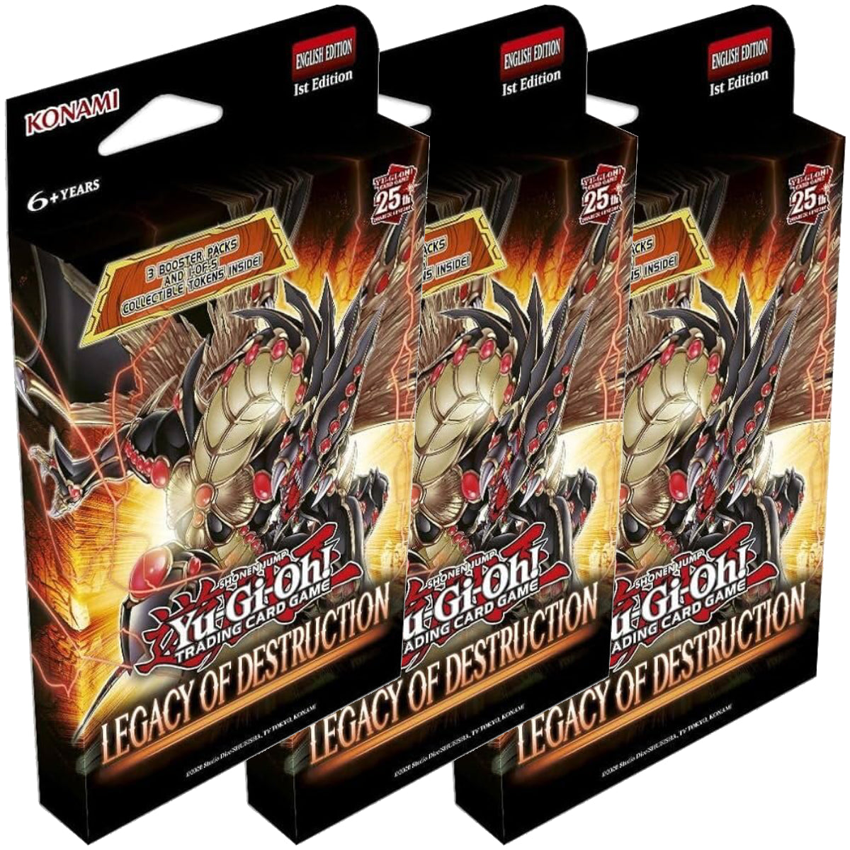 Bundle - 3x Yu-Gi-Oh! TCG: Legacy of Destruction 3-Pack Tuckbox (9 бустъра)